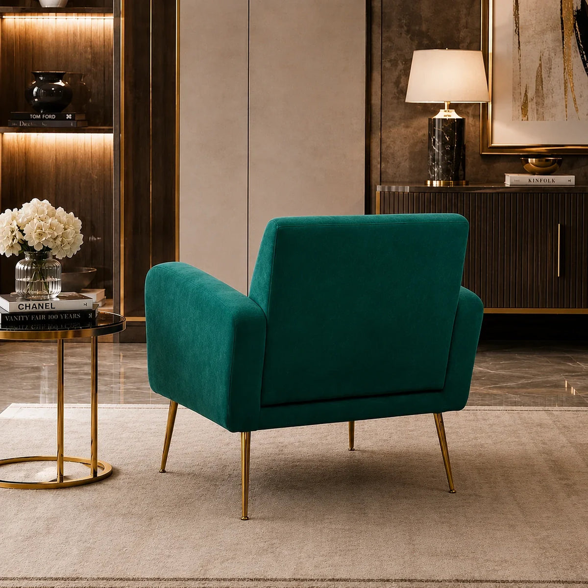 Emerald Luxurious Tufted Velvet Sofa Lounge Chair
