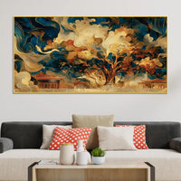 Creative Abstract Tree Canvas Wall Art Painting for Modern Interior Decor