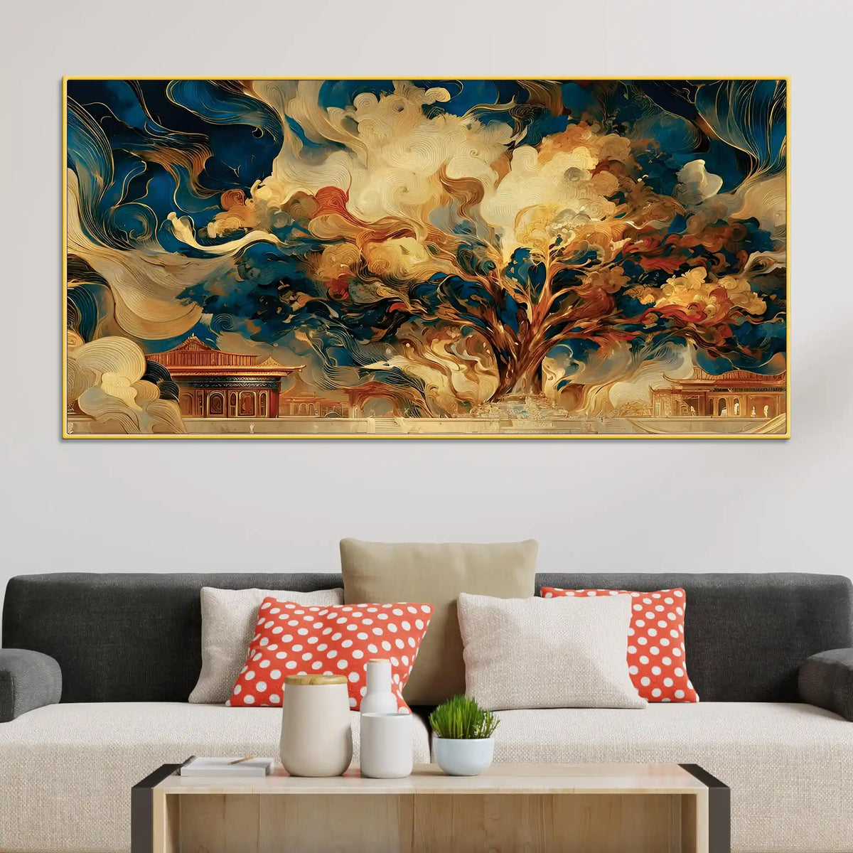 Creative Abstract Tree Canvas Wall Art Painting for Modern Interior Decor