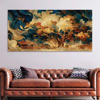 Creative Abstract Tree Canvas Wall Art Painting for Modern Interior Decor