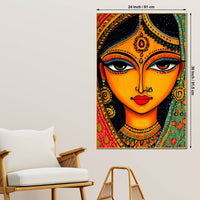 Cultural Indian Bridal Expression Woman Face Canvas Wall Painting