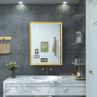 Cyrille Modern Recessed or Surface Mount Golden Mirror Cabinet