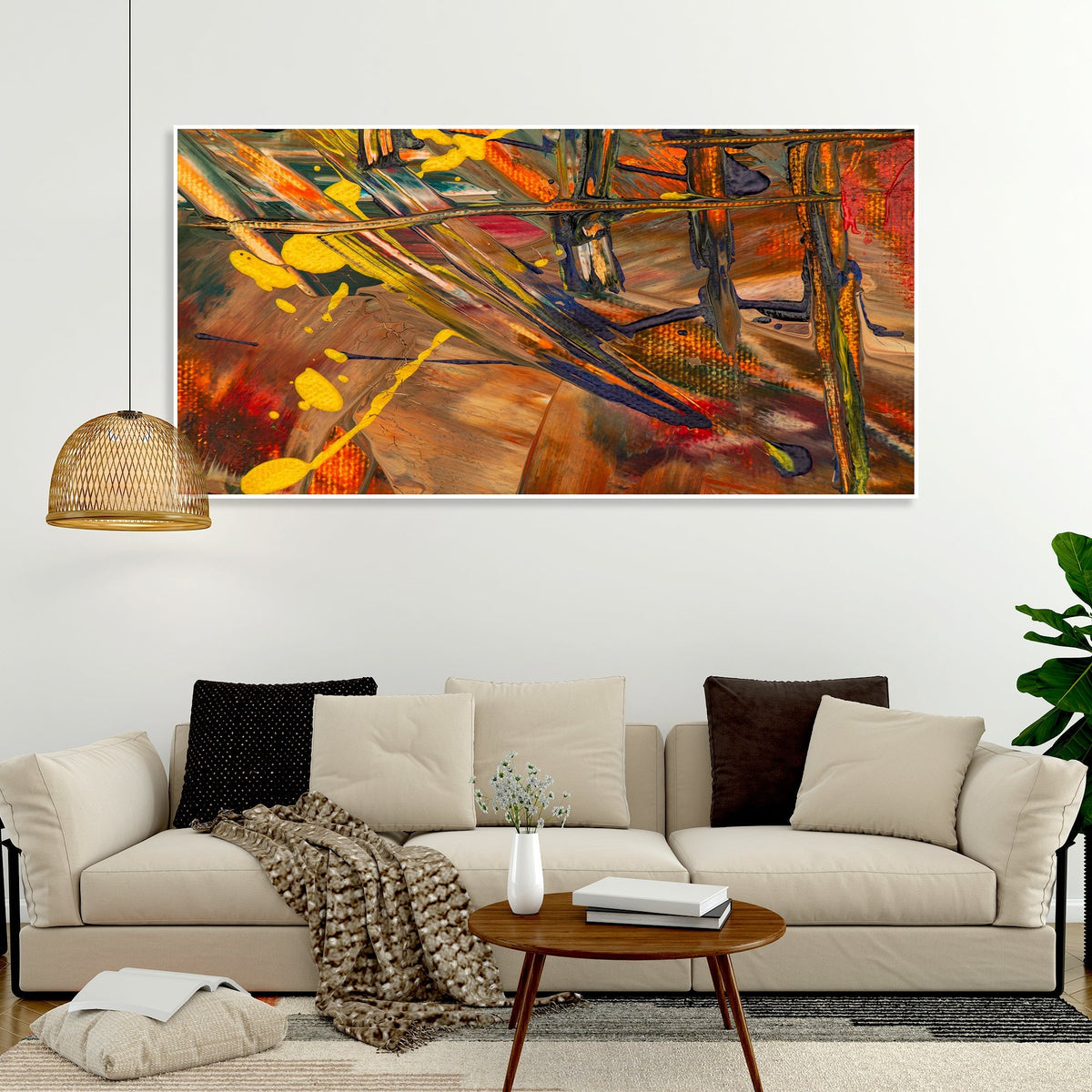 Dark Abstract Texture Floating Frame Wall Painting