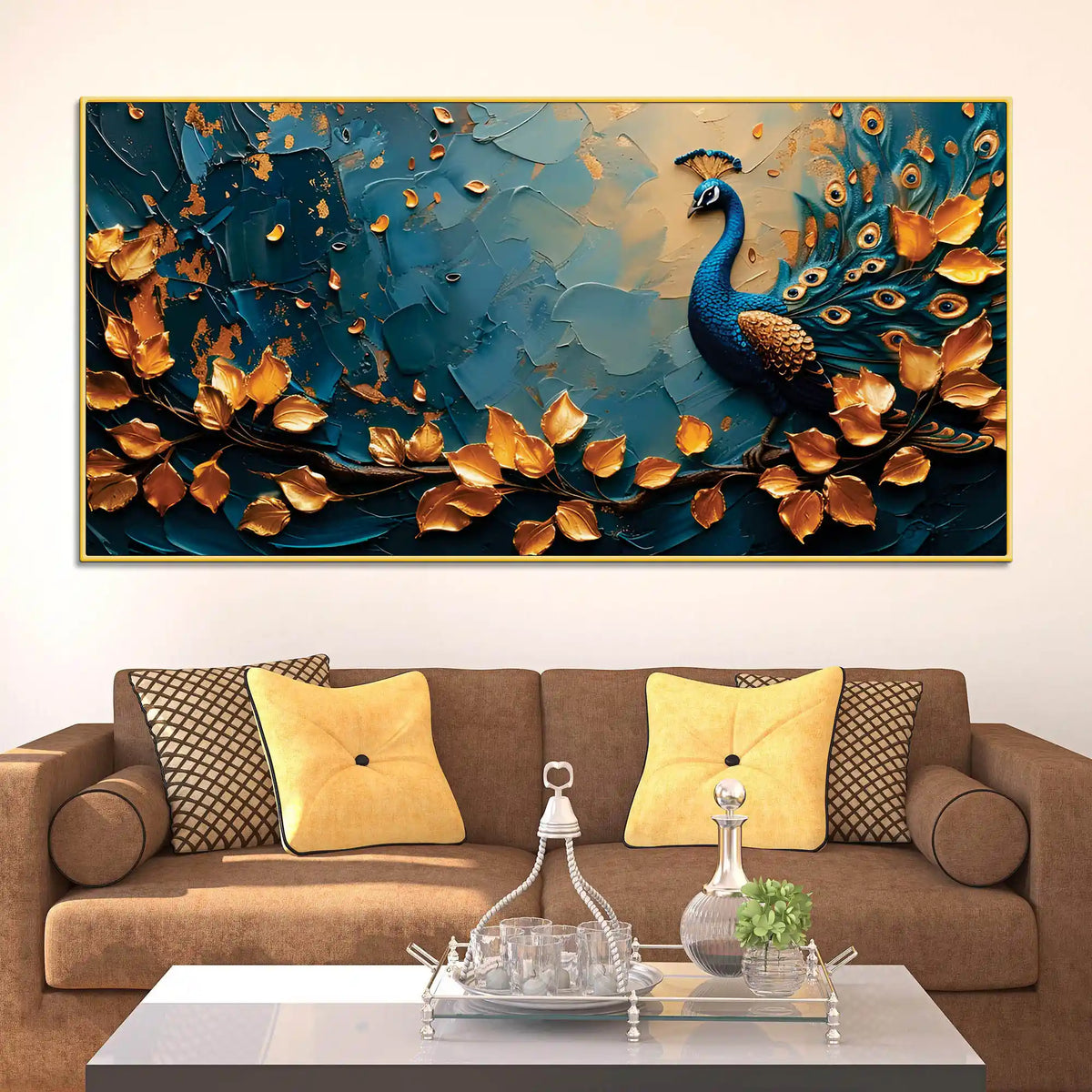 Decorative Abstract Peacock Canvas Wall Art Painting