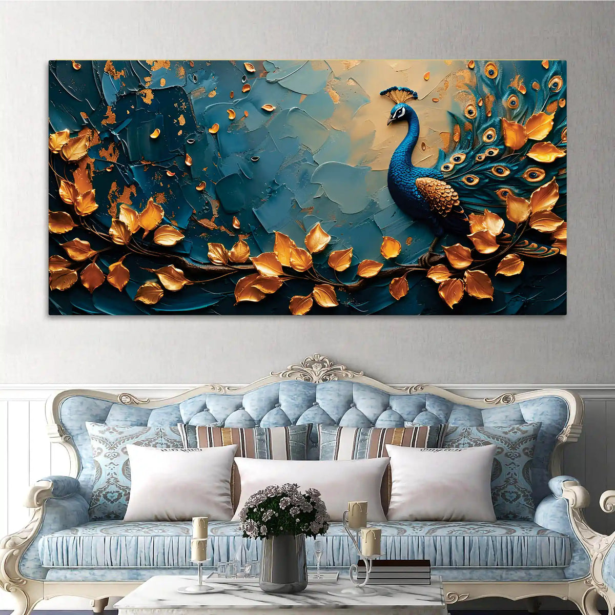 Decorative Abstract Peacock Canvas Wall Art Painting