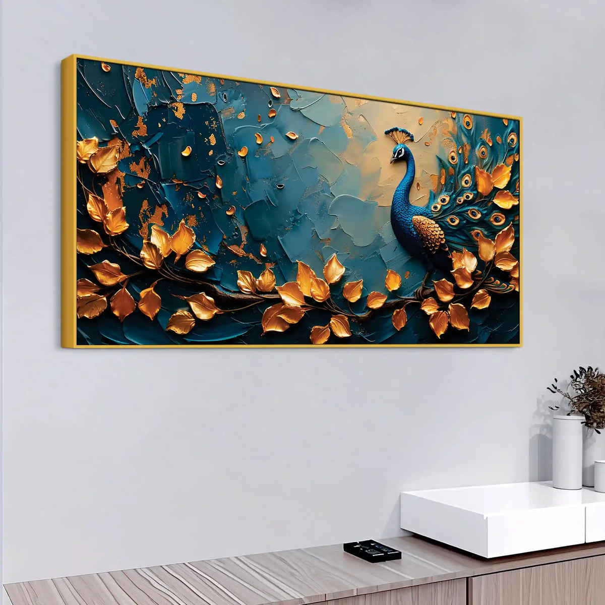 Decorative Abstract Peacock Canvas Wall Art Painting