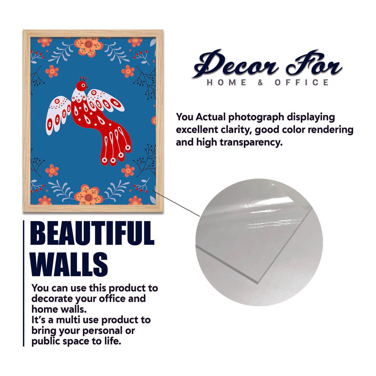 Decorative Art Bird Wall Frame Set of Four