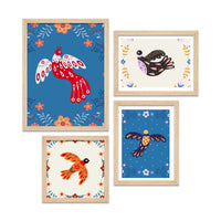Decorative Art Bird Wall Frame Set of Four