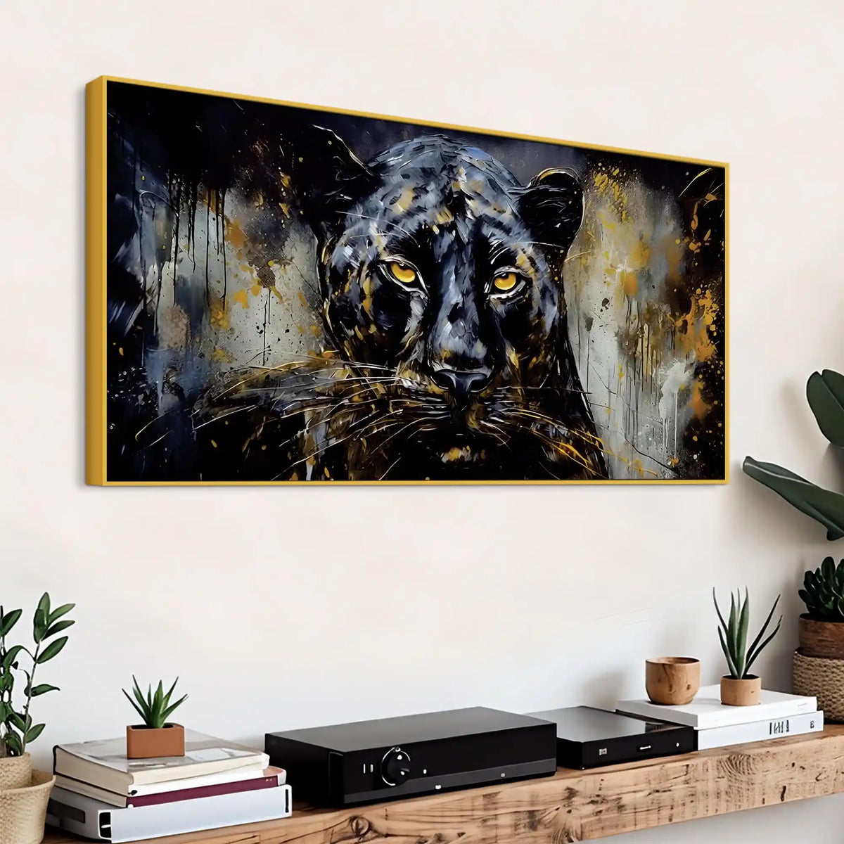 Decorative Black Panther Canvas Painting for Home Decor