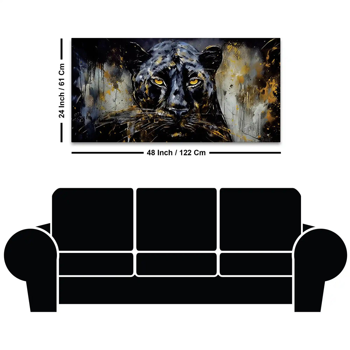 Decorative Black Panther Canvas Painting for Home Decor