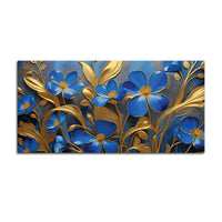 Decorative Blue Flower Canvas Wall Art Painting