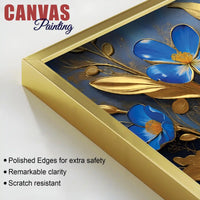 Decorative Blue Flower Canvas Wall Art Painting