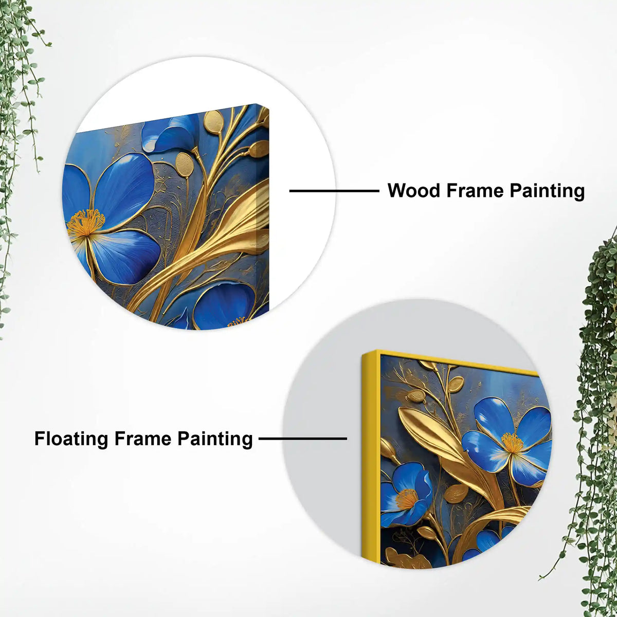 Decorative Blue Flower Canvas Wall Art Painting
