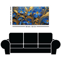 Decorative Blue Flower Canvas Wall Art Painting
