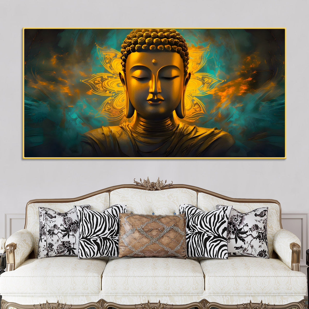 Decorative Buddha Wall Painting for Elegant Spaces