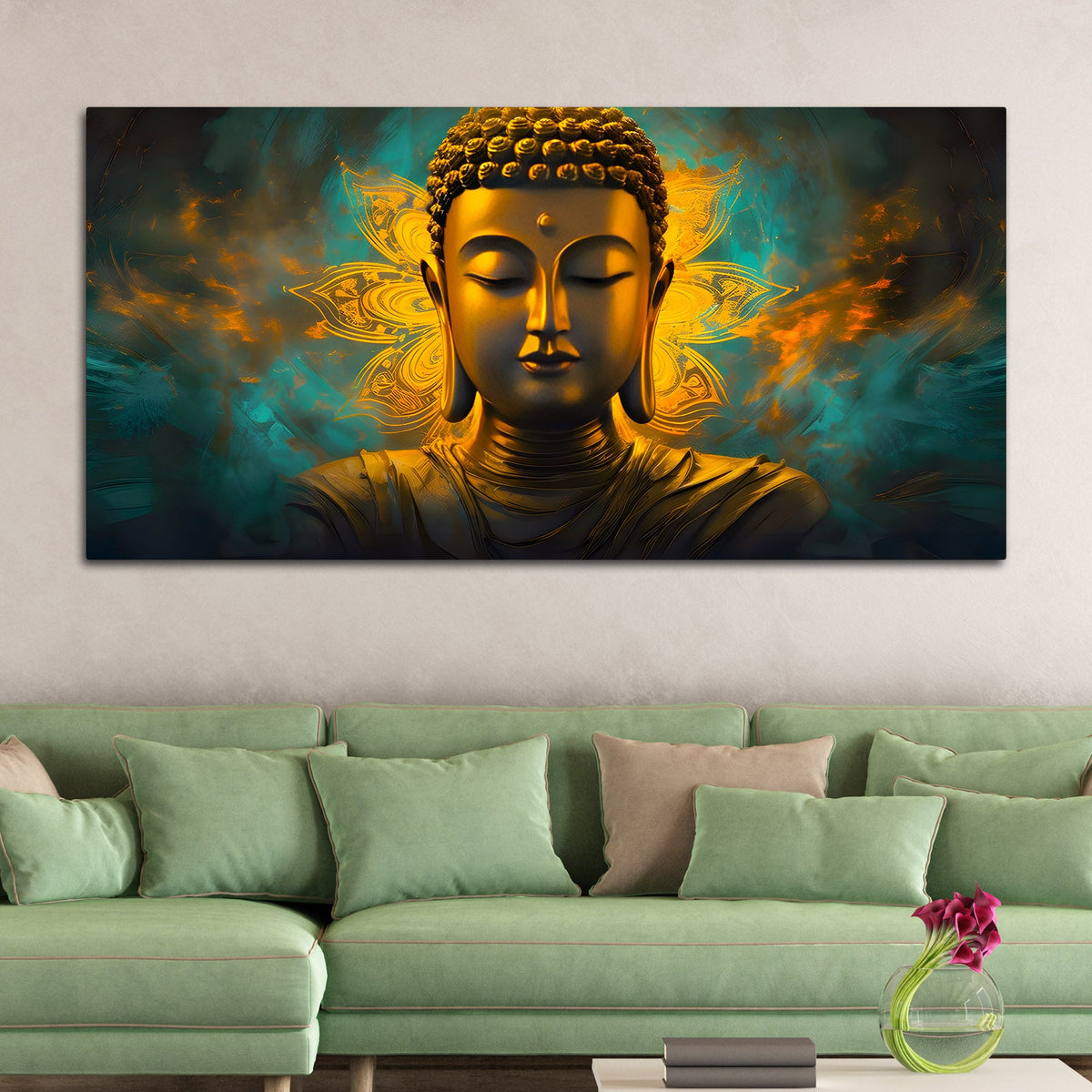 Decorative Buddha Wall Painting for Elegant Spaces