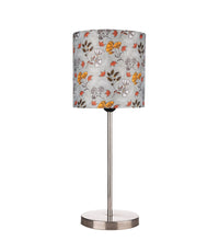 Decorative Flower Pattern Table Lamp with Silver Finish Base