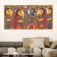 Decorative Indian Village Marriage Canvas Wall Painting