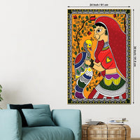 Decorative Indian Woman Canvas Painting | Traditional Wall Art