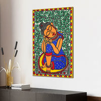 Decorative Madhubani Buddha Peace Canvas Painting