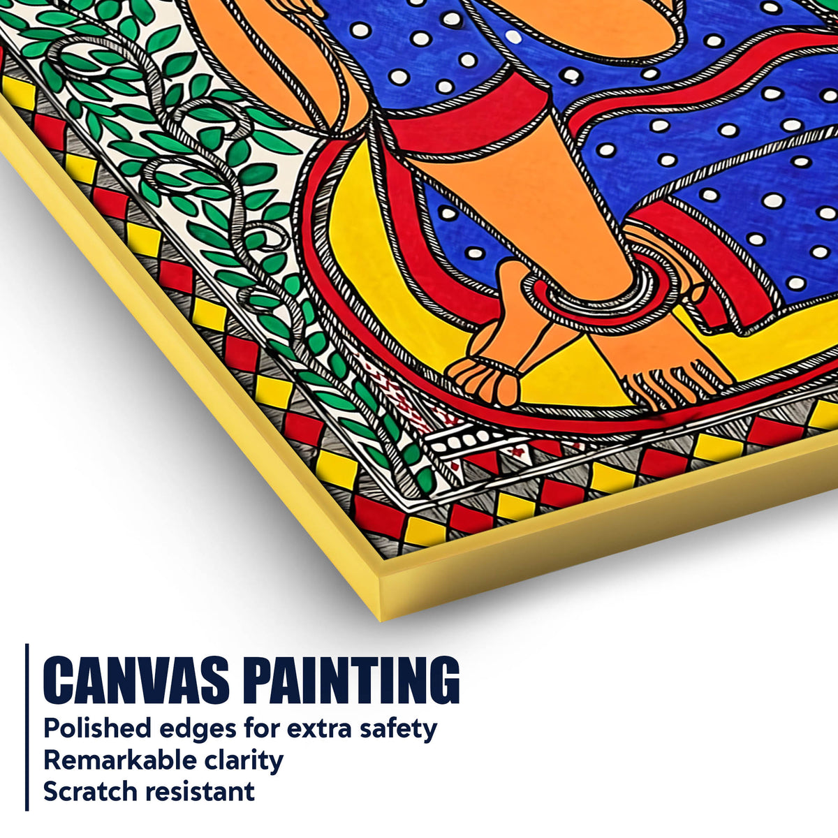 Decorative Madhubani Buddha Peace Canvas Painting