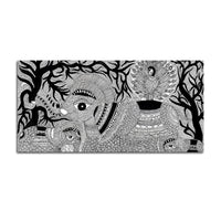 Decorative Madhubani Elephant Canvas Wall Painting