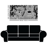 Decorative Madhubani Elephant Canvas Wall Painting