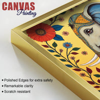 Decorative Madhubani Elephant Floral Canvas Wall Painting
