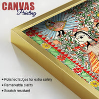 Decorative Madhubani Wedding Scene Canvas Wall Painting