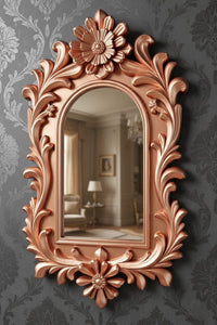 Designer 3D Wall Mirror | Classic Floral Frame Mirror