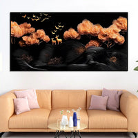 Designer Abstract Deer Canvas Wall Painting for Home Decor