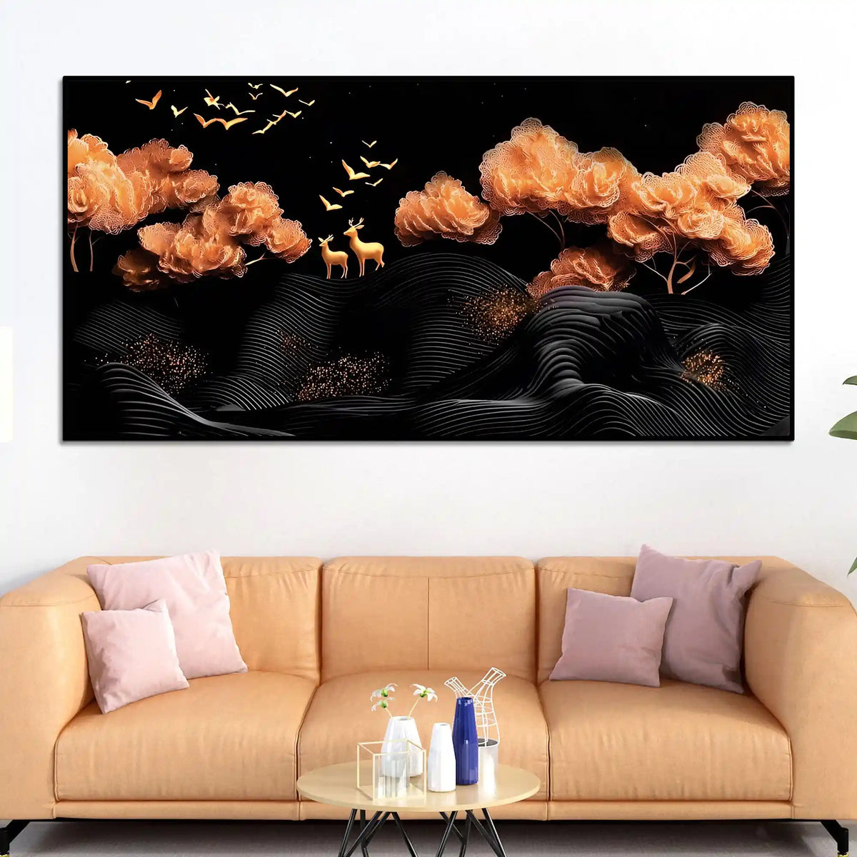Designer Abstract Deer Canvas Wall Painting for Home Decor
