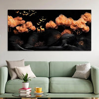 Designer Abstract Deer Canvas Wall Painting for Home Decor