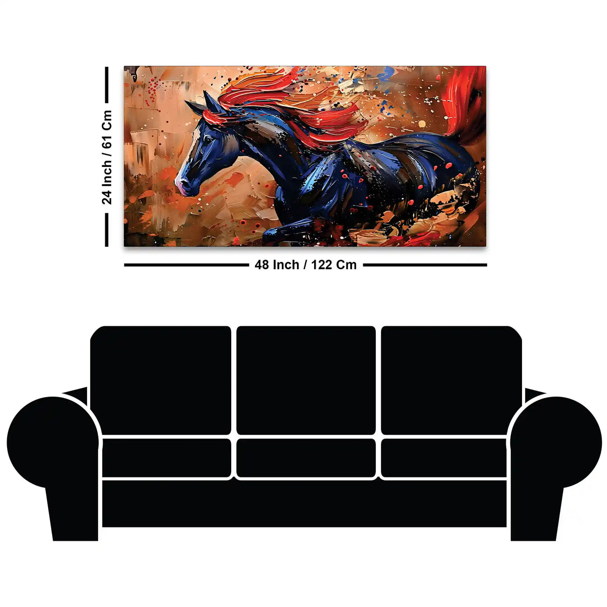 Designer Abstract Horse Canvas Wall Painting for Décor