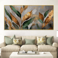 Designer Abstract Leaf Texture Wall Canvas Painting for Interiors