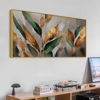 Designer Abstract Leaf Texture Wall Canvas Painting for Interiors