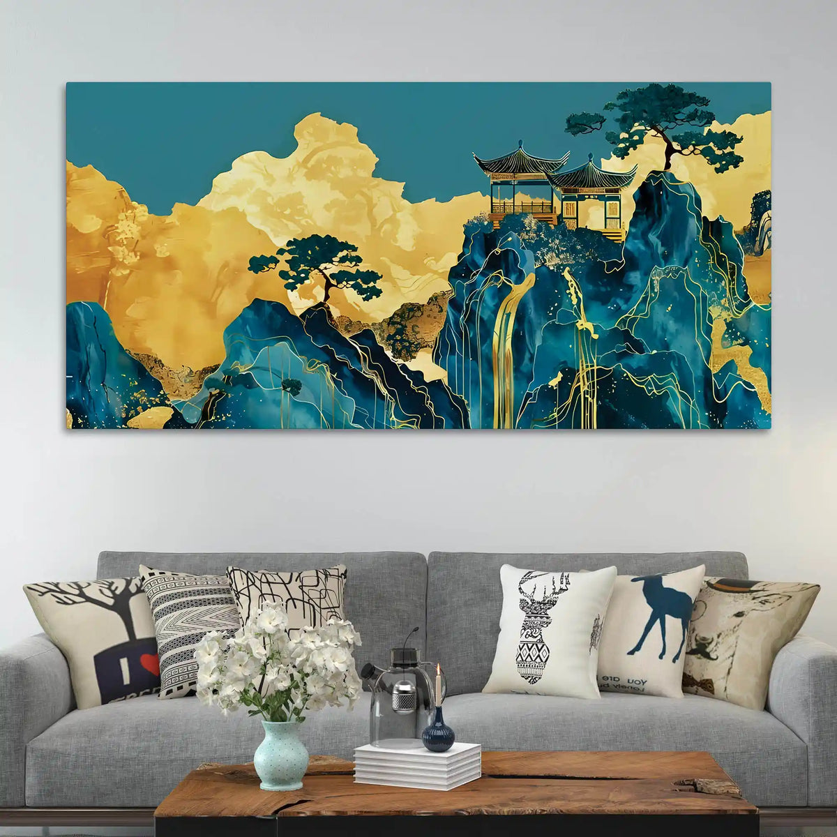 Designer Abstract Mountain Canvas Wall Painting