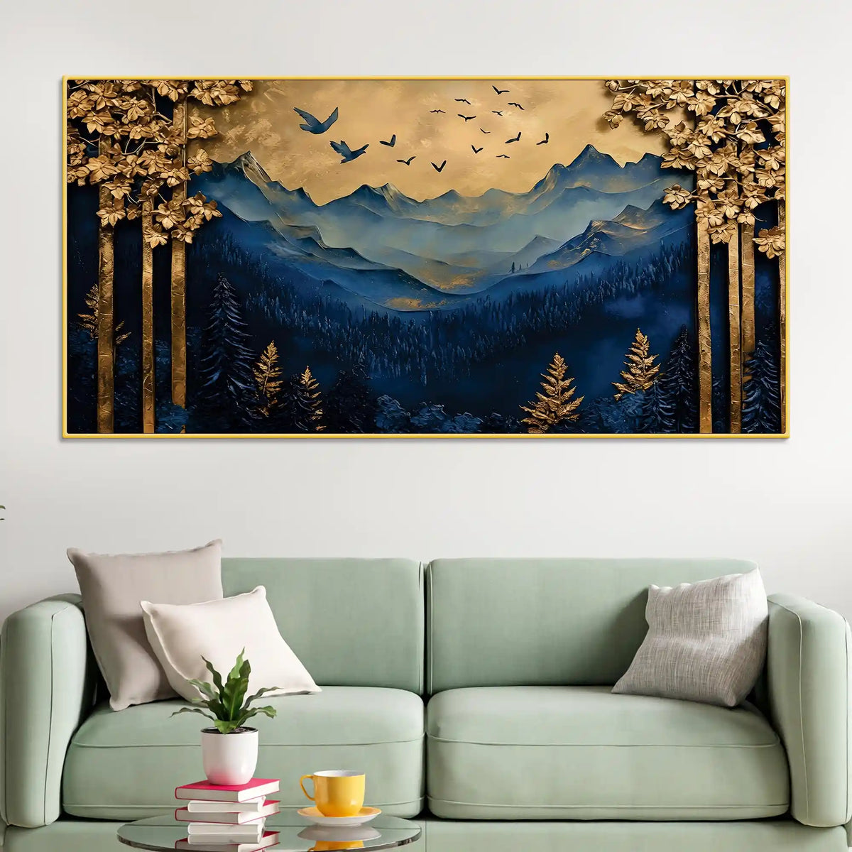 Designer Abstract Mountain Canvas Wall Painting for Modern Décor