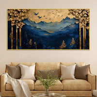 Designer Abstract Mountain Canvas Wall Painting for Modern Décor