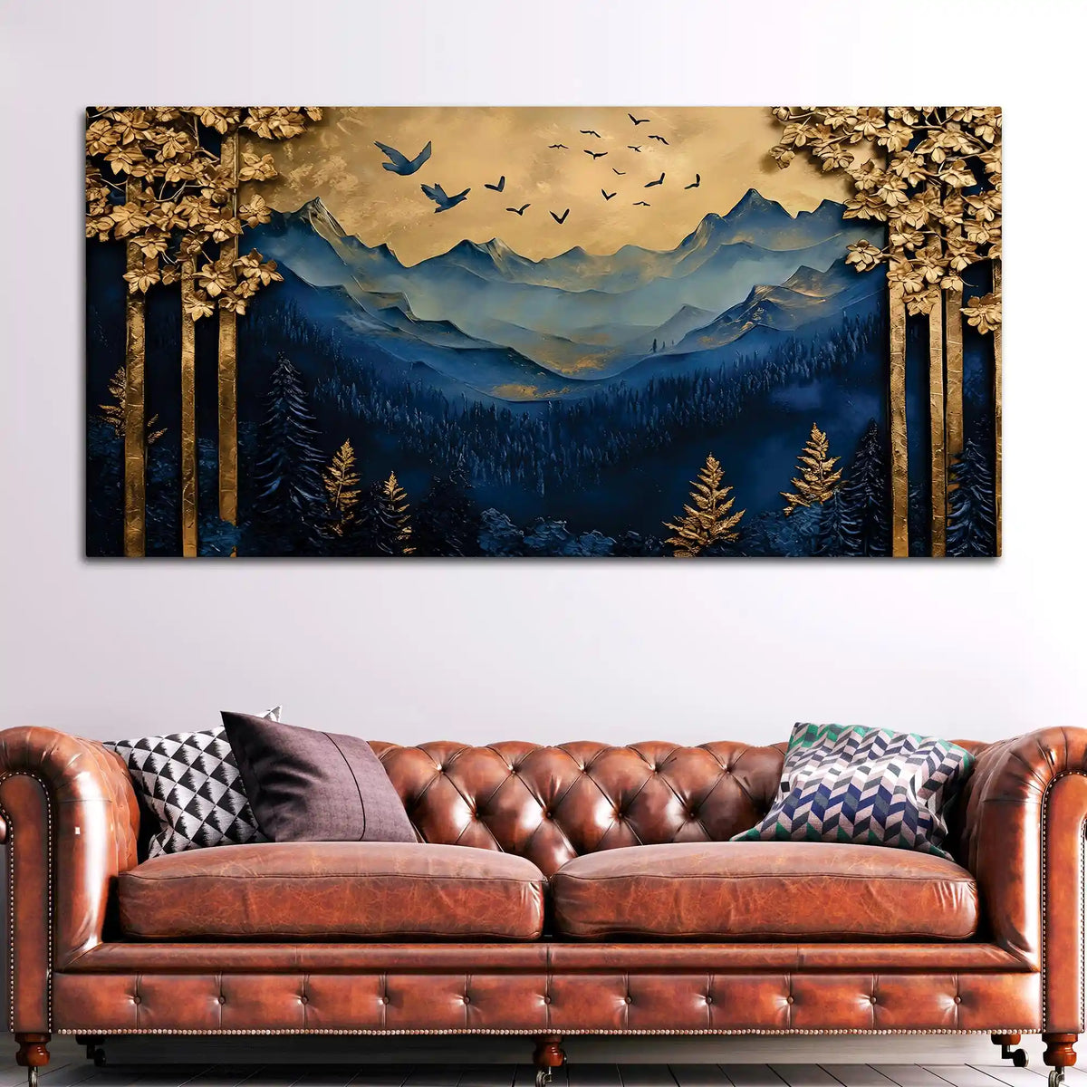Designer Abstract Mountain Canvas Wall Painting for Modern Décor