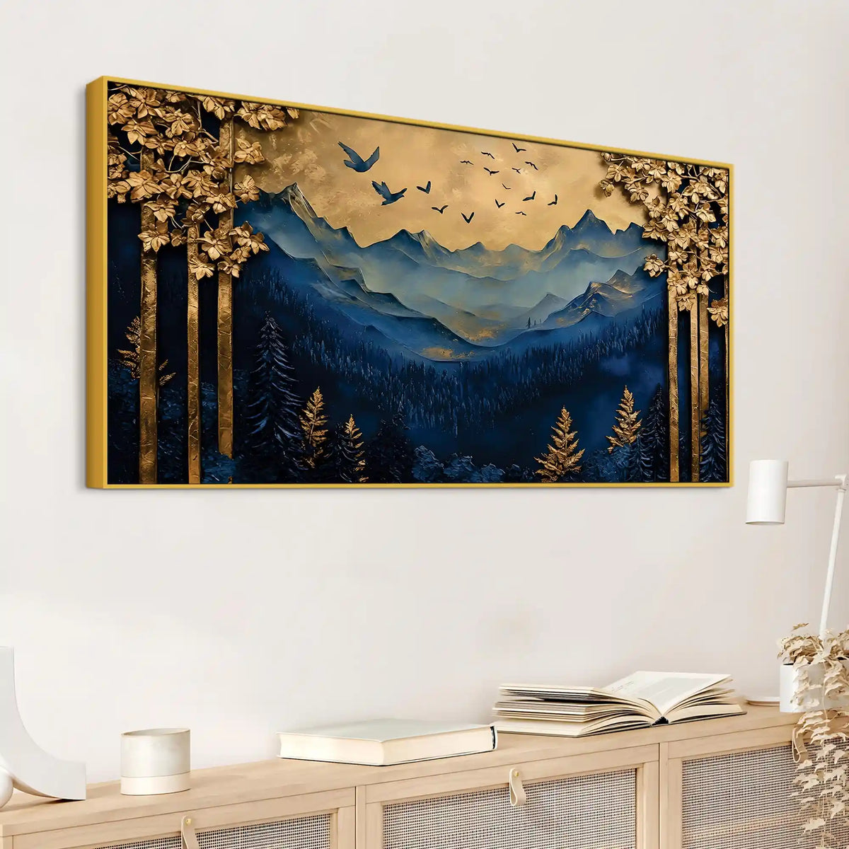 Designer Abstract Mountain Canvas Wall Painting for Modern Décor