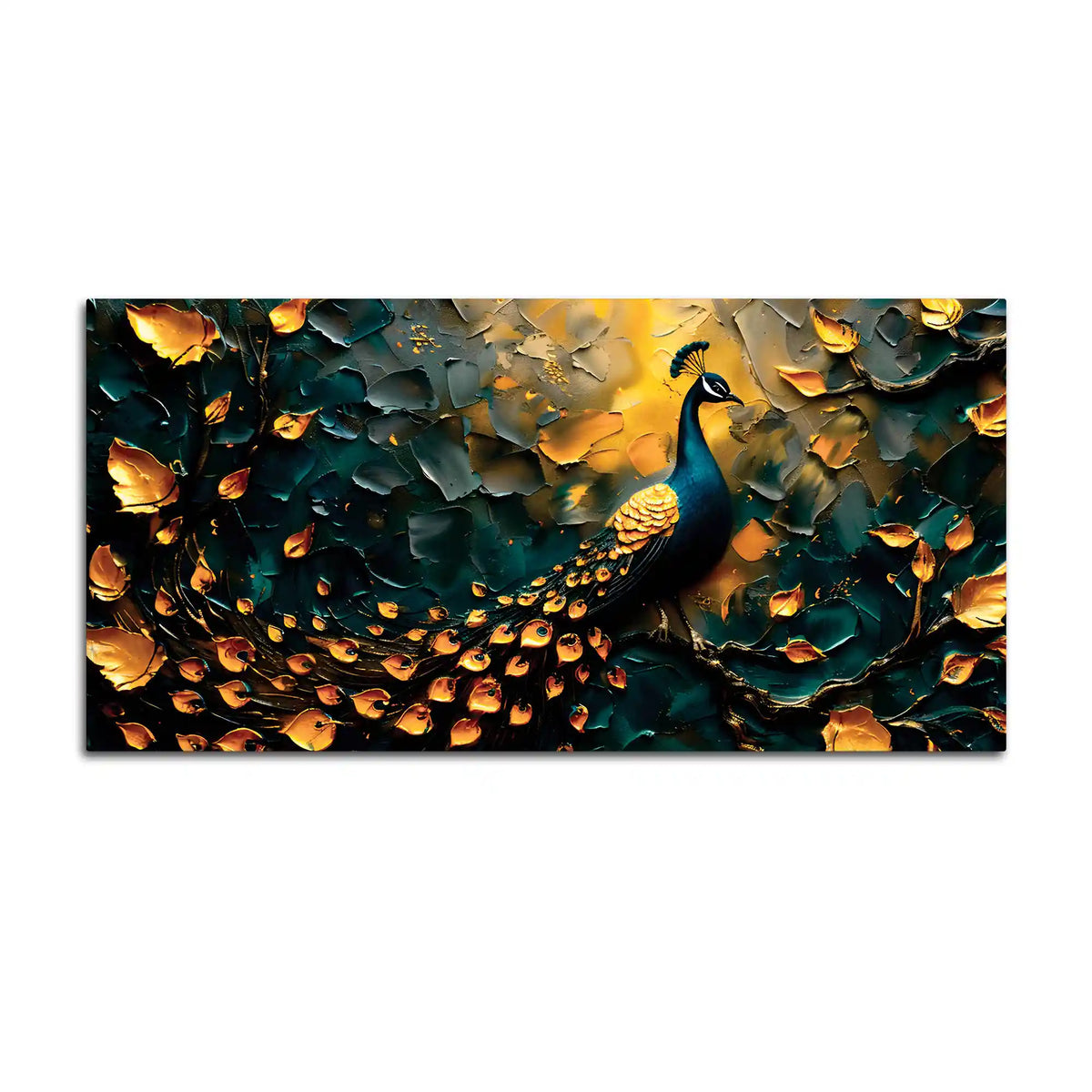 Designer Abstract Peacock Canvas Wall Painting for Home Decor