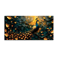 Designer Abstract Peacock Canvas Wall Painting for Home Decor