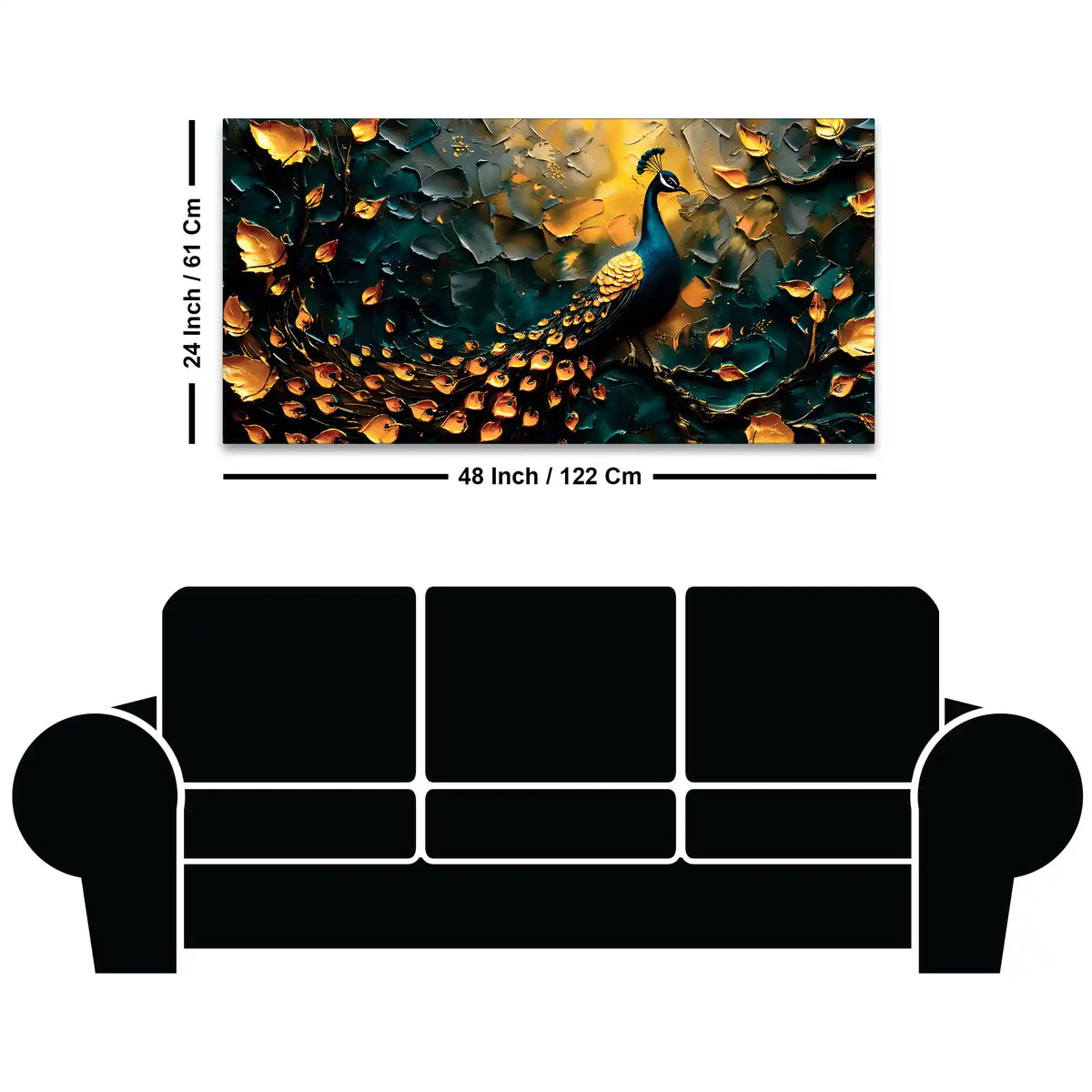 Designer Abstract Peacock Canvas Wall Painting for Home Decor