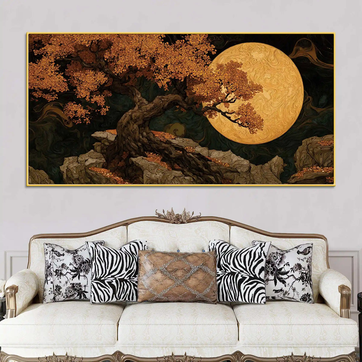 Designer Abstract Tree Canvas Wall Art Painting for Home Decor