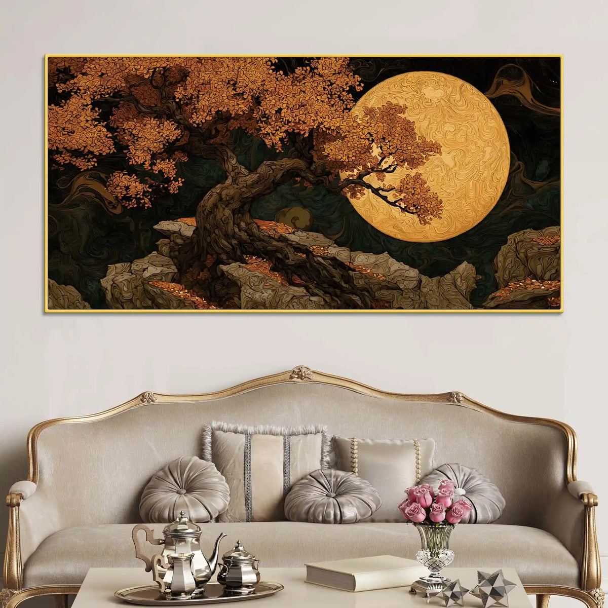 Designer Abstract Tree Canvas Wall Art Painting for Home Decor