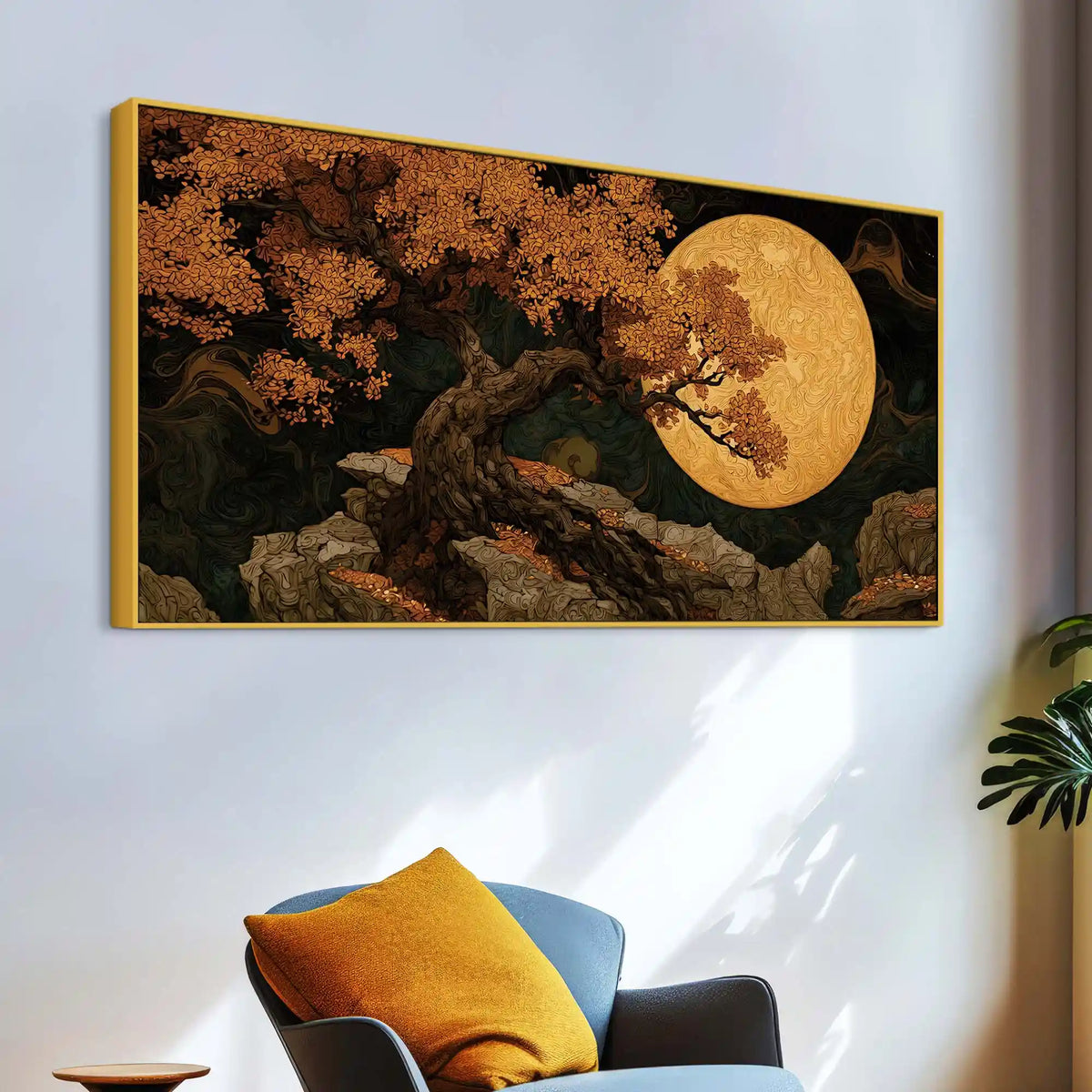 Designer Abstract Tree Canvas Wall Art Painting for Home Decor