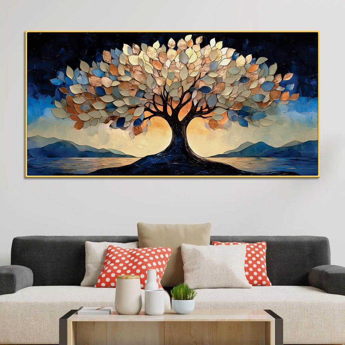Designer Abstract Tree Canvas Wall Painting for Living Room