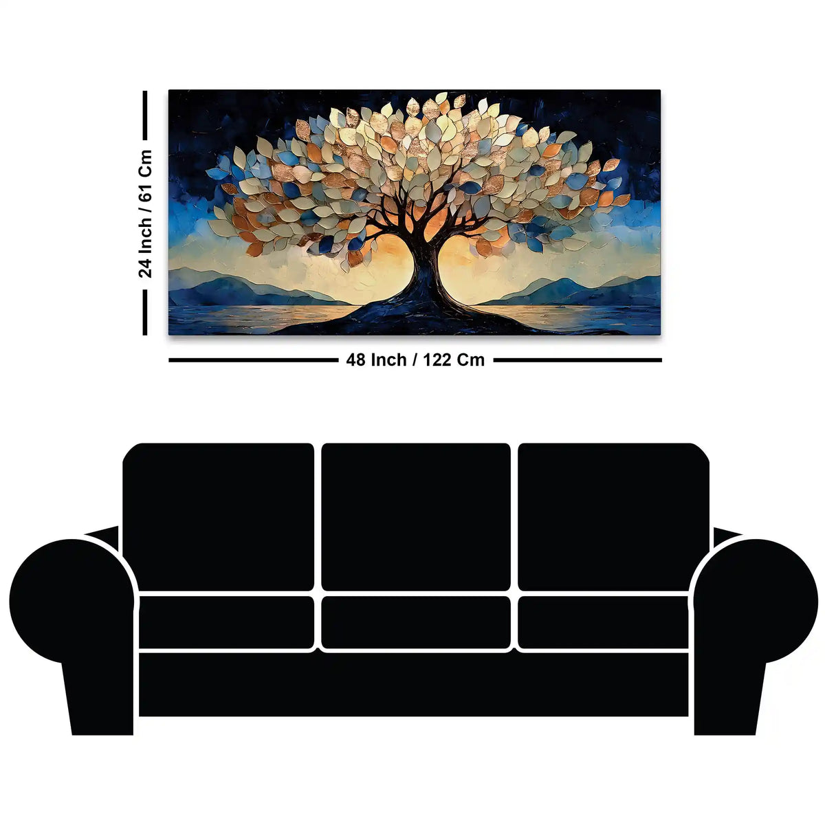 Designer Abstract Tree Canvas Wall Painting for Living Room