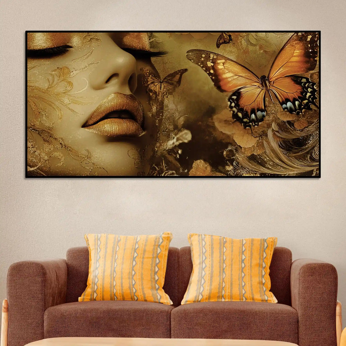 Designer Abstract Woman Face Canvas Wall Art Painting